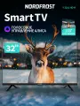 Телевизор NORDFROST Y 3201 HD-R, 32 дюйма, HD, Smart TV, Yandex, голосовое управление Алиса, черный