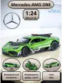 Машинка металлическая инерционная, игрушка детская для мальчика коллекционная модель 1:24 Mercedes-Benz AMG One ; Мерседес АМГ зеленый