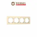 Рамка из стекла на 4 поста Werkel Elite W0042443, цвет айвори