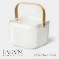 Корзина для хранения LaDо́m «Скандинавия», квадратная, 23.5×24×18 см, белая