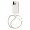Uniq для iPhone 15 Pro чехол COEHL CREME Liquid silicone with Strap Ivory (MagSafe)