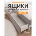 Выкатные ящики для мягкой кровати 160 см х 80 см, 2 шт, серые