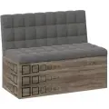 Диван Денвер PRIME (с местом для хранения) L=102 см дуб сонома трюфель/ткань серая