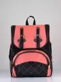 Рюкзак ученический T 2049.16 коралл+черный унисекс нейлон на молнии