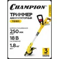 Триммер аккумуляторный для травы садовый CHAMPION TB1811, 18В, 1,8 кг, нож 25 см, без АКБ и ЗУ / косилка для травы