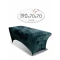 Чехол на кушетку 190х70х70 (ДхШхВ), удлиненный на резинке велюровый, на косметологическую кушетку, изумруд