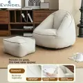 Кресло-мешок EVINDEL, вельветовый чехол, ангорный наполнитель, для домашнего кинотеатра, белый, XXXXXL