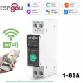 Умный автоматический выключатель Tongou с WiFi на Din рейку 1-63A Работает с Алисой через связку DIGMA SmartLife