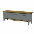 Тумба-сундук с сиденьем, массив сосны Пенни,136х35х50 цвет - серый воск/антик