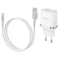 Сетевое зарядное устройство Borofone BA36A High Speed + кабель USB Type-C, белый