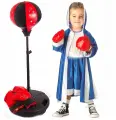 Набор для бокса детский (груша, перчатки, насос), напольная груша с перчатками, набор юного боксёра, боксёрская груша, 67-105 см