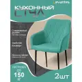 Стул для кухни (2шт) бирюзовый, черные ножки