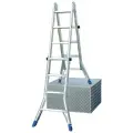 Шарнирная телескопическая лестница KRAUSE STABILO, 16 (4х4) ступеней, высота: 1,3 - 4,22 м, партномер 133953