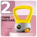 Гиря мягкая 2 кг PROIRON для фитнеса и спорта, серо-зеленая