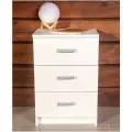 Тумба прикроватная в прихожую с 3 выдвижными ящиками Hesby Nightstand 2 белая