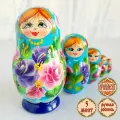 Матрешка деревянная детская 5 мест развивающая игрушка традиционная 10 см Орнамент