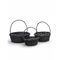 Набор корзин 3 шт ИВА 36x36x14 30x30x12 25x25x11 см плет, ручка h=23/20/17 см