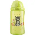 Поильник-непроливайка с трубочкой Курносики Лесные звери, 400 мл зелeный