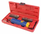 JTC-4625A - Отвертка динамометрическая 1/4 с набором бит и адаптеров в кейсе JTC - Отвертка динамометрическая с битами и адаптерами набор JTC