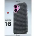 Чехол О'кейси, для iPhone 16, карбоновый, MagSafe, силиконовый, черный