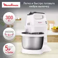 Миксер Moulinex Quickmix HM3121B1, мощность 300 Вт, 5 скоростей, белый