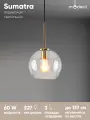 Светильник подвесной Moderli V11525-1P Sumatra, E27, 60 Вт, 3м², IP20, металл, стекло