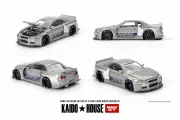Коллекционная машинка Kaido House x MINI GT 1:64 Nissan Skyline GT-R (R34) Kaido Works SHINJUKU V1 Silver