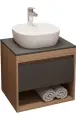 Тумба с раковиной Teymi Ritta 55 дуб эврика, матовый графит, раковина Solli 40
