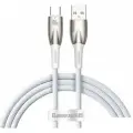 Кабель Baseus Glimmer Series Fast Charging Data Cable USB to Type-C 100W 1m, Белый (CADH000402)