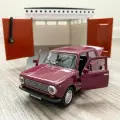 Гараж + машинка модель ВАЗ 2101 (метал, 12 см, инерция, открытие 2-х дверей и багажника) -фиолетовая