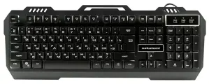 Клавиатура Nakatomi KG-35U black игровая Gan-Kata 104кл. корпус аллюминий RGB подсветка - чёрная 1.5м