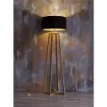 Светильник напольный/ Торшер Гала/ Светильник интерьерный/ основание светло-коричневое, черный абажур