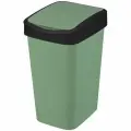 Ведро для мусора EL Casa Тандем 20 л, 30х23,5х43 см, с крышкой, зеленый/черный (812217)