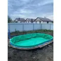 Тент Лагуна, для зимней консервации, овальный, изумрудный, для каркасного бассейна, 5x2 м