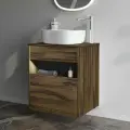 Тумба с раковиной в ванную AM.PM Func 60 см, дуб текстурированный, накладная раковина 43 см