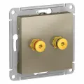 Розетка аудио SE AtlasDesign ATN000587, 2 гнезда RCA, скрытый монтаж, шампань