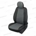 Комплект чехлов Лайт для LADA Granta 1 2011-2018 (Задняя спинка делится 40/60). Экокожа ромб черный, серый.
