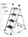 Лестница многофункциональная, складная, сталь, рабочая высота 105см, передвижная, белая