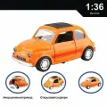 Машинка металлическая инерционная коллекционная масштабная модель 1:36 Fiat ; Фиат оранжевый