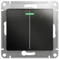 Выключатель 2-кл. СП Glossa 10А IP20 (сх. 5а) 10AX с подсветкой механизм антрацит | код GSL000753 | Schneider Electric (7шт. в упак.)