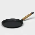 Сковорода блинная литая чугунная Magma, d 22 см, h 1.5 см, деревянная ручка, индукция