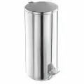 Урна для мусора Титан с педалью 50 литров, усиленное, кольцо под мешок, хром, нержавеющая сталь