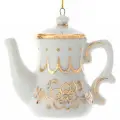 Елочная игрушка из фарфора Чайник - Английский стиль 7 см, подвеска, Kurts Adler, J7488-3