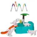 Фигурки для раскраски Abtoys Динозаврики в бассейне с душем 4 фигурки (WK-19012)