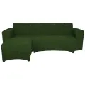 Чехол на диван угловой с выступом слева Жатка, цвет Зеленый