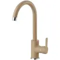 Смеситель - кран поворотный для мойки, раковины ALVEUS GENESIS TONIA G55 BEIGE для кухни и ванной. Латунь. Цвет бежевый