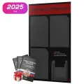 Уголок потребителя 2025 + комплект книг 2025 г, черный информационный стенд с алым, 4 кармана, серия Black Color, Айдентика Технолоджи