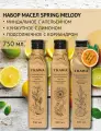 TRAWA Набор масел сыродавленных Spring Melody 750 мл / Нерафинированное / Холодный отжим ( миндальное с апельсином 250 мл, кунжутное с лимоном 250 мл, подсолнечное с кориандром 250 мл)