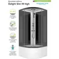 Душевая кабина Domani-Spa Delight Slim 90х90, высокий поддон, черные стенки, черный профиль, стекло прозрачное 4 мм