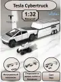Машинка металлическая Tesla Cybertruck с прицепом 1:32